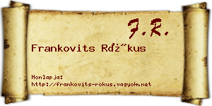 Frankovits Rókus névjegykártya